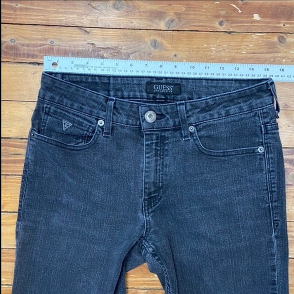 GUESS mens black skinny jeans ripped knees faded size 31 stretchy Denim - Picture 9 of 13